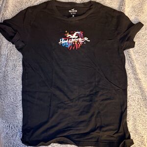 Hollister Black Graphic Tee for Men